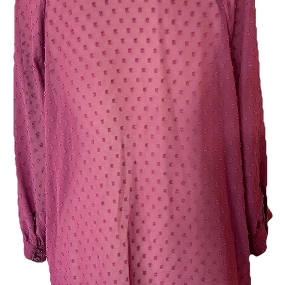 Matilda Jane Ari Swiss Dot‎ Semi Sheer Lightweight Long Sleeve Top Womens Medium - Picture 3 of 7